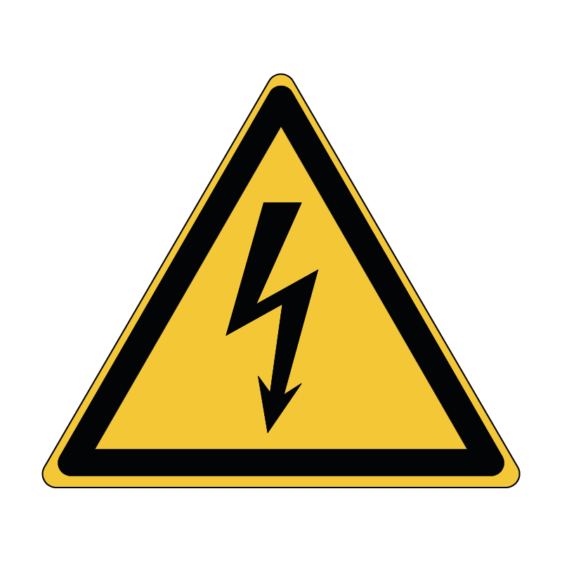 W012 Adhésif ISO 7010 Avertissement Electricité - W012 Adhésif ISO 7010 Avertissement Electricité -