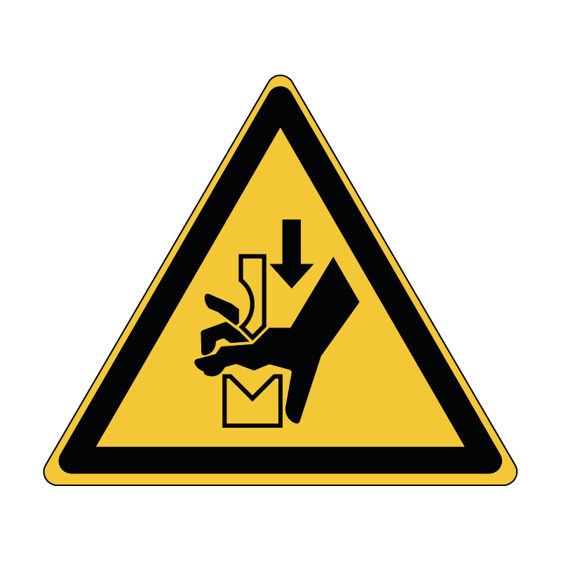 W030 Adhésif ISO 7010 Avertissement Ecrasement de la main dans l’ou... W030 Adhésif ISO 7010 Avertissement Ecrasement de la main dans l’ou...