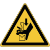 W030 Adhésif ISO 7010 Avertissement Ecrasement de la main dans l’ou...