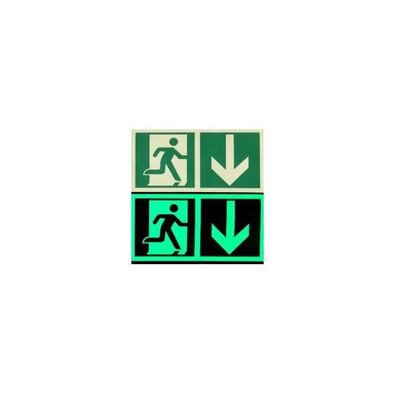 ADHESIF SORTIE DE SECOURS PHOTOLUMINESCENTE BAS -  