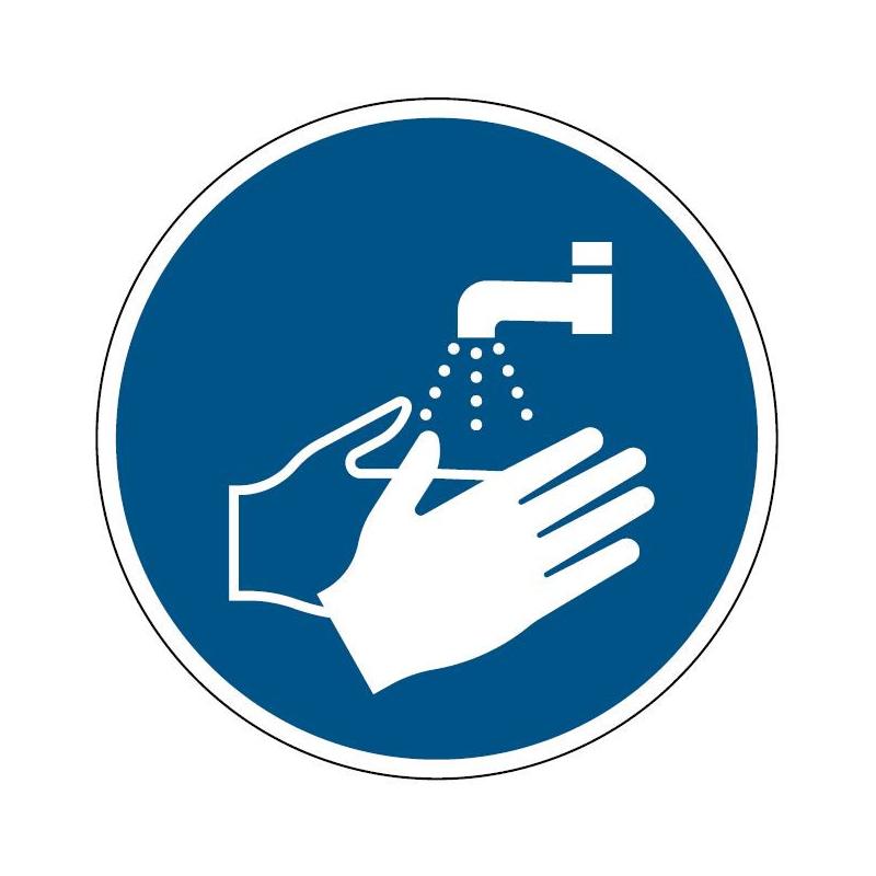 M011 Adhésif ISO 7010 Lavage des mains obligatoire M011 Adhésif ISO 7010 Lavage des mains obligatoire