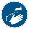 M011 Adhésif  ISO 7010 Lavage des mains obligatoire