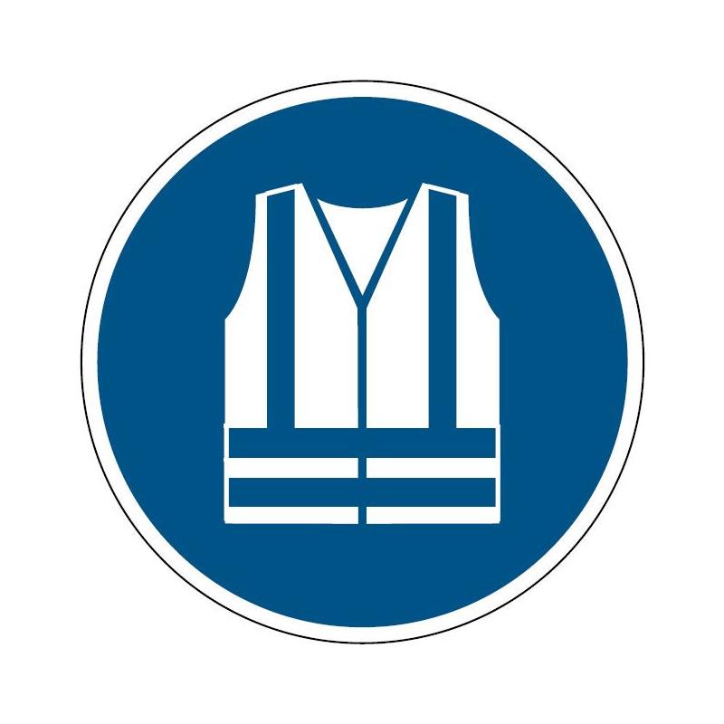 M015 Adhésif ISO 7010 Gilet de sécurité haute visibilité obligatoire M015 Adhésif ISO 7010 Gilet de sécurité haute visibilité obligatoire