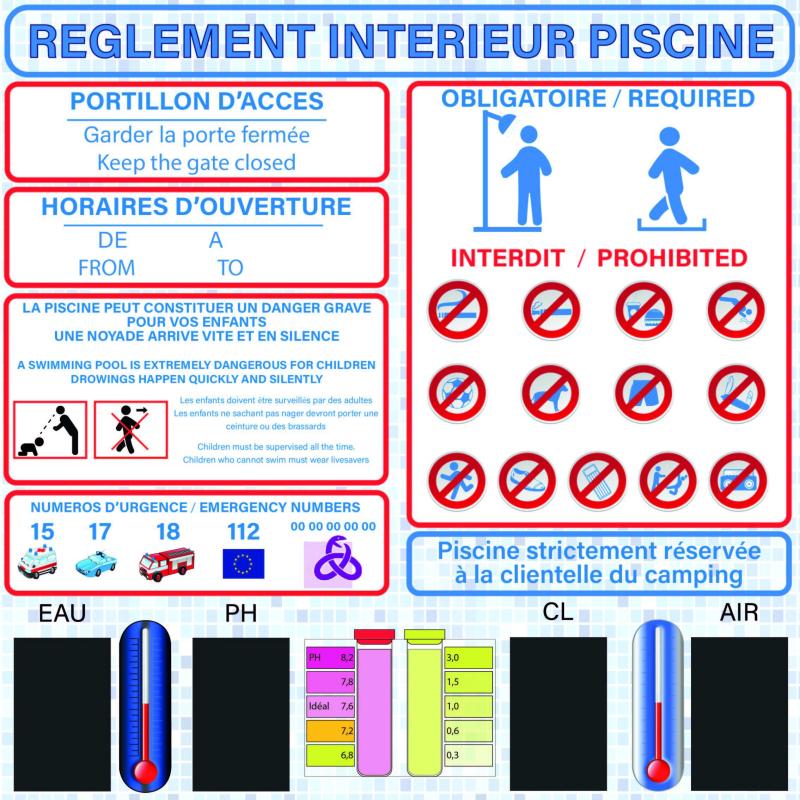Réglement Piscine + Mesures -  