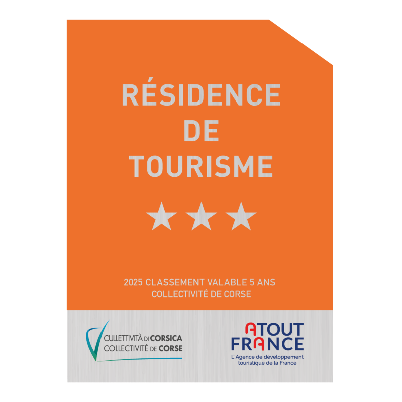 Panonceau à partir de 2025 CORSE - Classement Résidence de Tourisme -