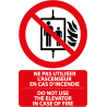 Ascenceur interdit en cas d'incendie