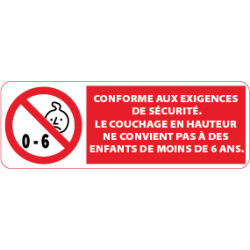 Sticker Lit superposé interdit - 6 ans -