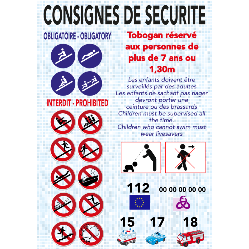 CONSIGNES TOBOGAN -  