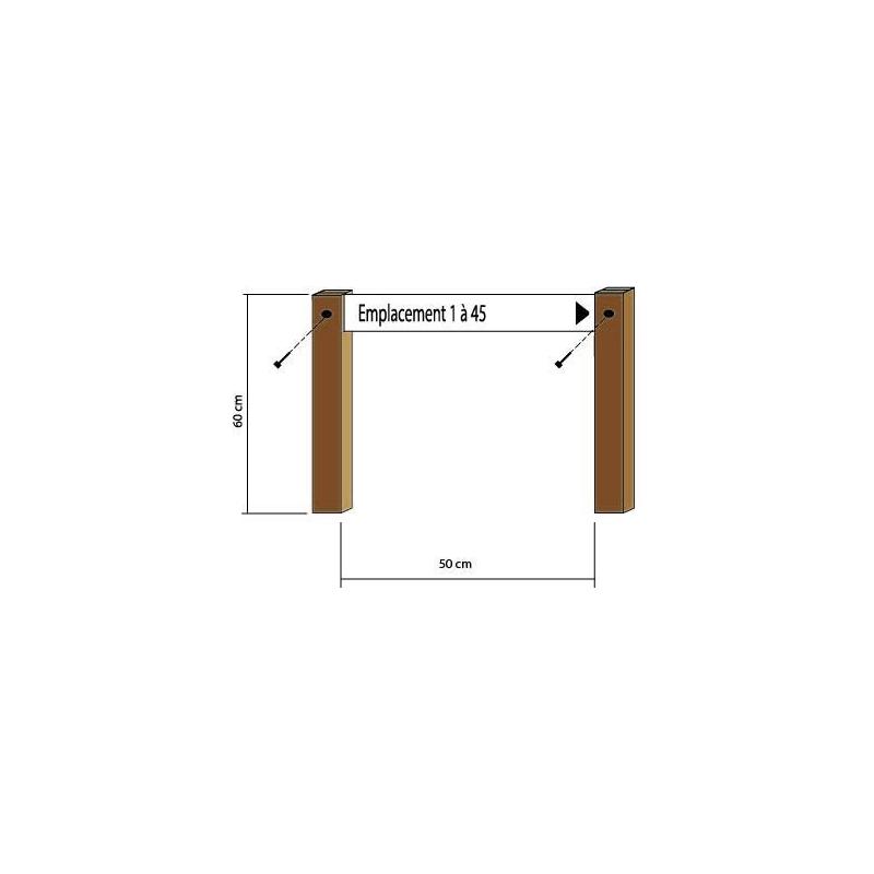 Bi Mât bois simple pour 1 panonceau - Bi Mât bois simple pour 1 panonceau -