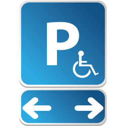 PARKING HANDI avec flèches G & D (PMR) -  