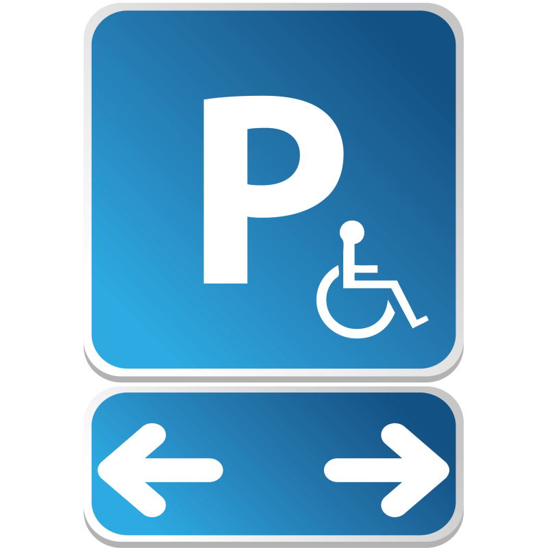 PARKING HANDI avec flèches G & D (PMR) - PARKING HANDI avec flèches G & D (PMR) -
