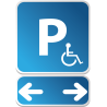 PARKING HANDI avec flèches G & D (PMR) -  